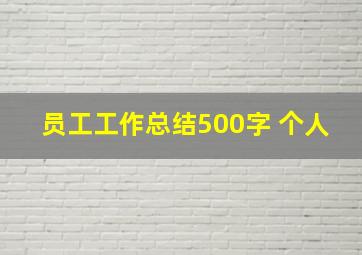 员工工作总结500字 个人